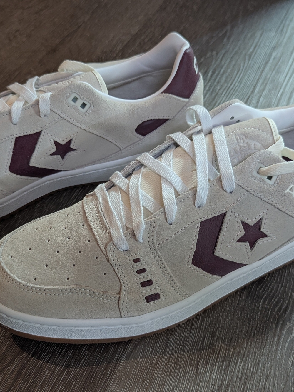 Converse AS-1 Low-Top Sneakers in Cream & Plum